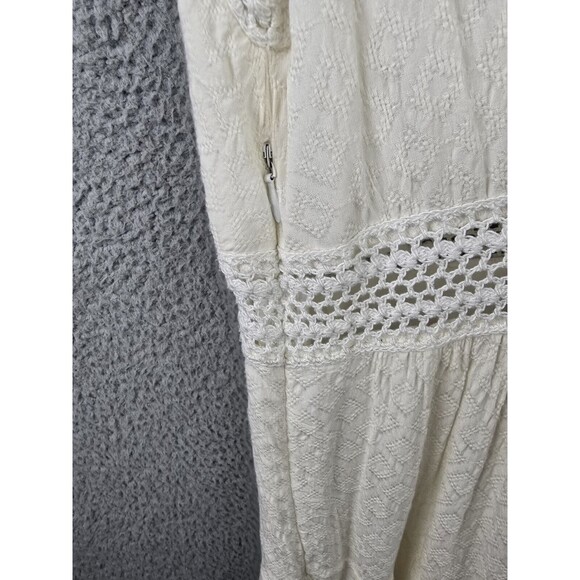 Sandro Paris Dress Womens M White Keyhole Coquette A-Line Peek A Boo Crochet - Picture 8 of 16